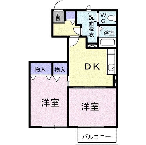 安来市安来町のアパートの間取り