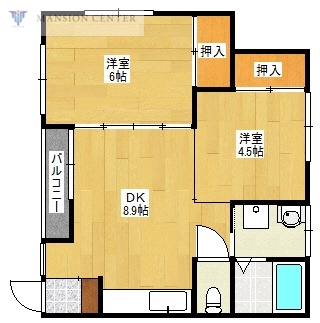 新潟市東区牡丹山のアパートの間取り