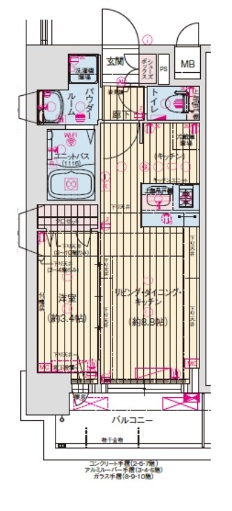 プレサンス難波マジョリティの間取り