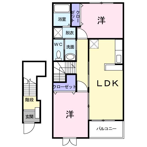 ソレアードホソヤＤの間取り