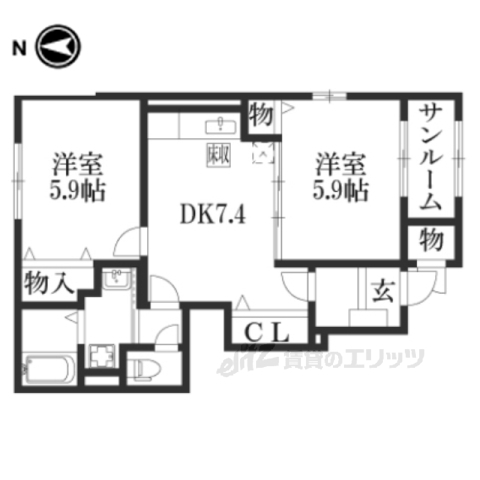 舞鶴市字公文名のアパートの間取り