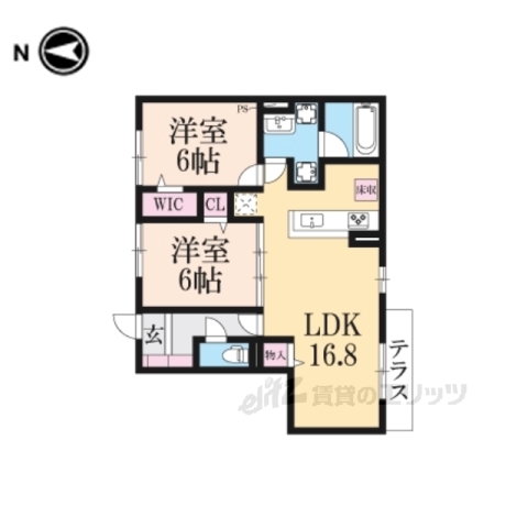 KAFUU東向日の間取り写真