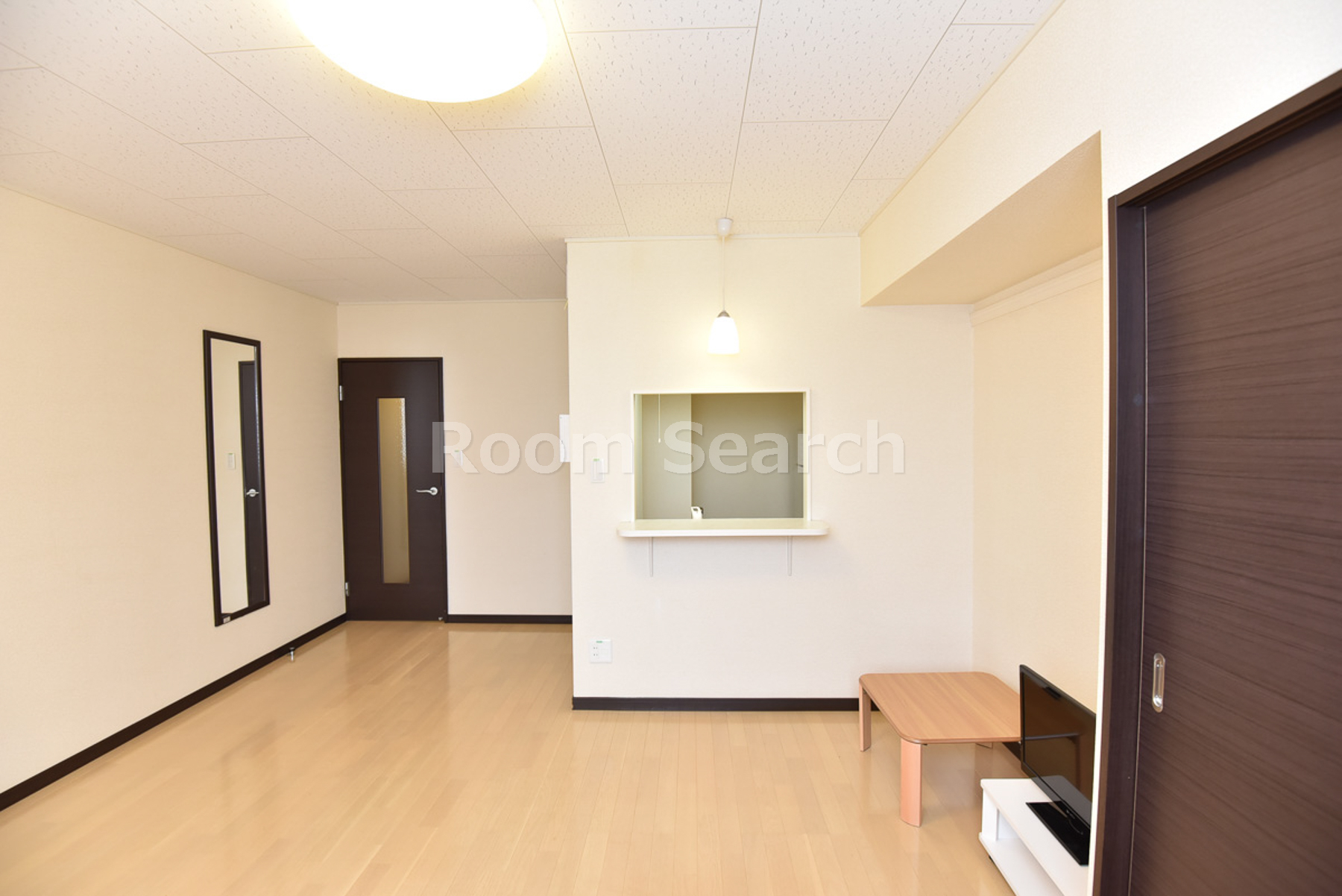 居室・リビング　テレビ、カーテン、エアコン、照明付き