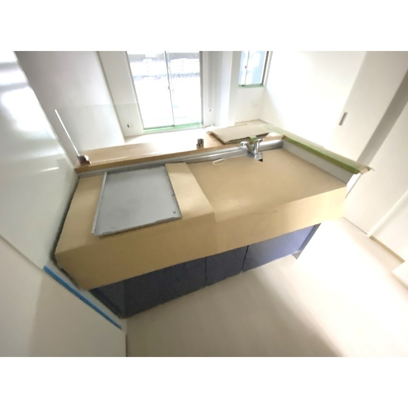 キッチン　建築中写真です。