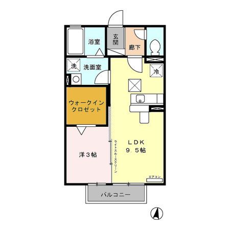 半田市岩滑高山町のアパートの間取り