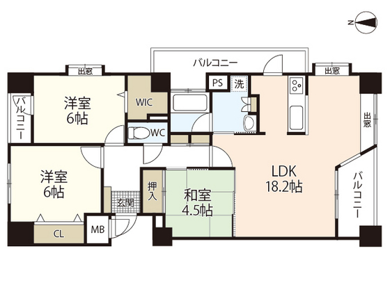 ラフィーヌ牛田本町の間取り