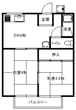 箕面市坊島のアパートの間取り