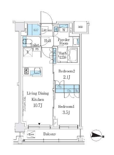 Ｊ．ＧＲＡＮ　Ｃｏｕｒｔ　品川西大井ＷＥＳＴの間取り