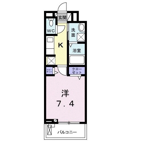 橿原市法花寺町のアパートの間取り