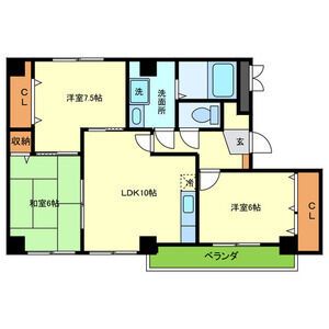 神戸市中央区下山手通のマンションの間取り