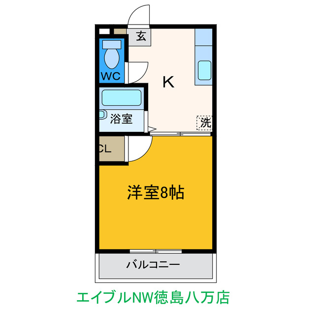 徳島市佐古六番町のアパートの間取り