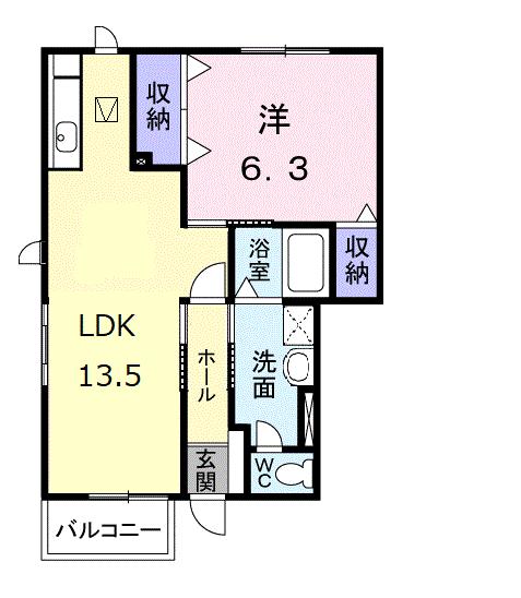 高松市屋島西町のアパートの間取り