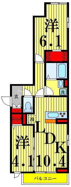 足立区保木間のアパートの間取り