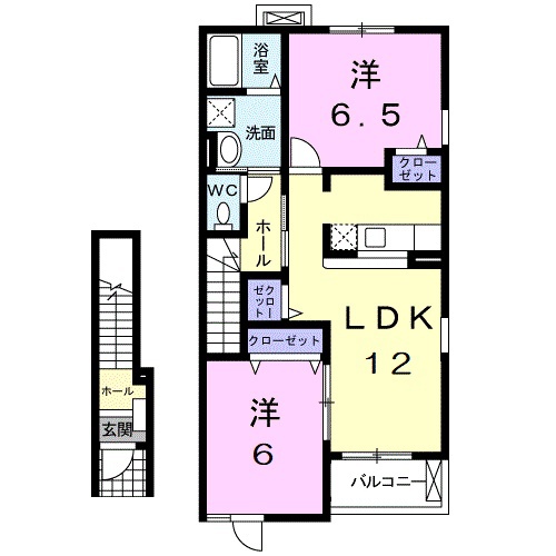 彦根市川瀬馬場町のアパートの間取り