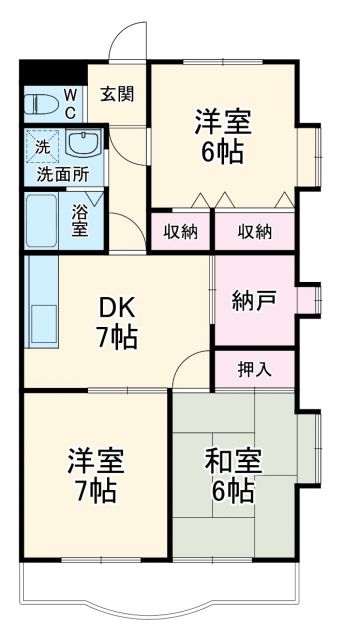 豊橋市西羽田町のマンションの間取り