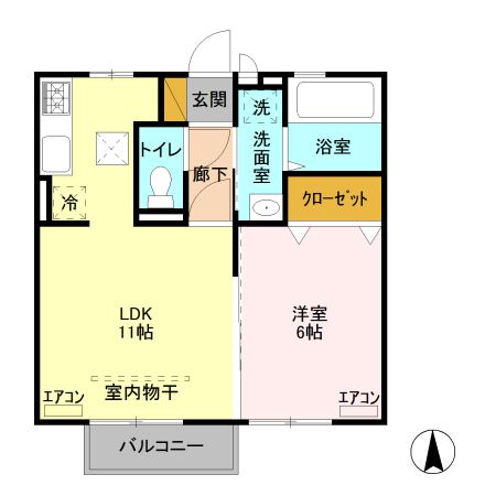 前橋市大胡町のアパートの間取り