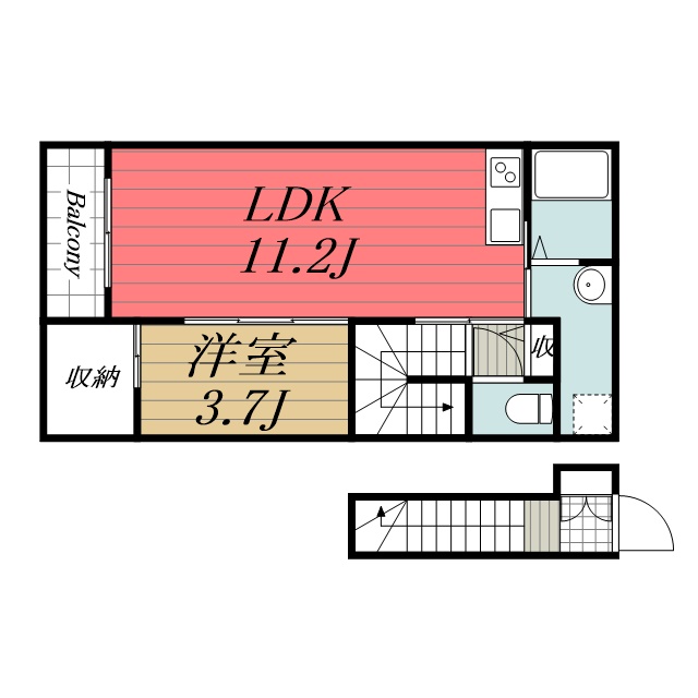 市原市姉崎東のアパートの間取り