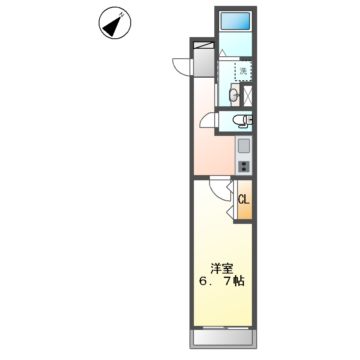 名古屋市中村区那古野のマンションの間取り