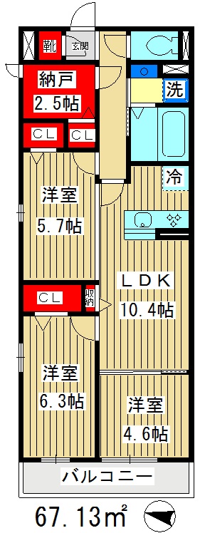 板橋区徳丸のアパートの間取り