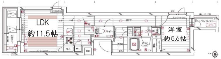 杉並区松ノ木のマンションの間取り