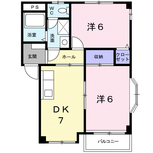 富山市安養坊のアパートの間取り