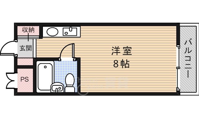 箕面市粟生間谷東のアパートの間取り