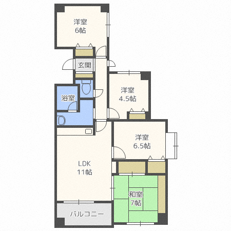 【南円山マンションの間取り】