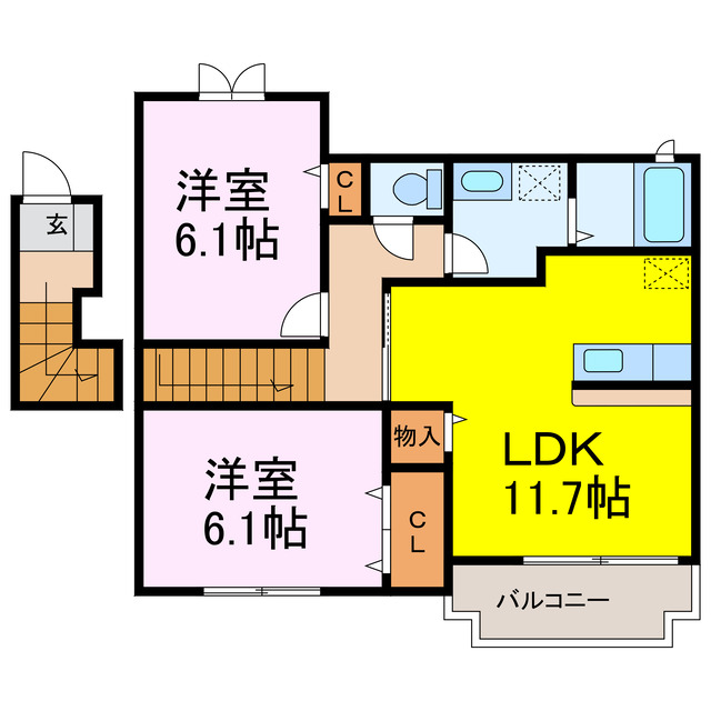 古河市桜町のアパートの間取り