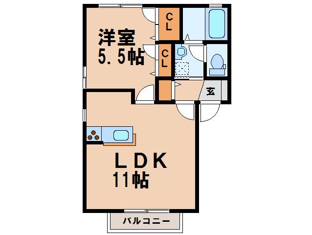 メゾン大嶋　Ｄの間取り