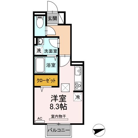 岩瀬郡鏡石町境のアパートの間取り