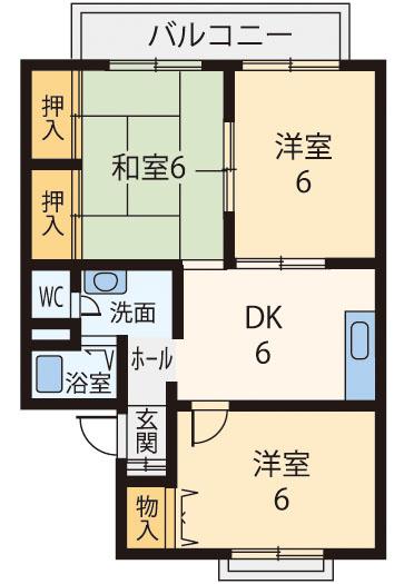 グリーンハイツ2号館の間取り