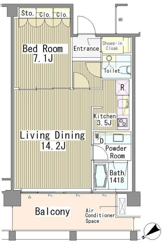 【港区赤坂のマンションの間取り】