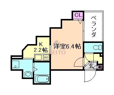 大阪市西淀川区姫島のアパートの間取り