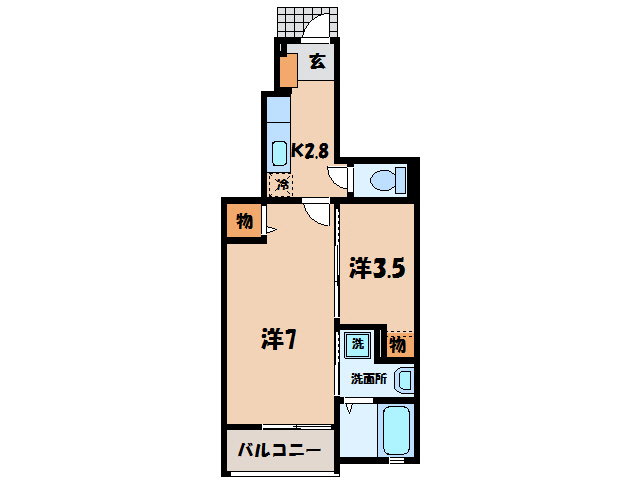 【碧南市作塚町のアパートの間取り】