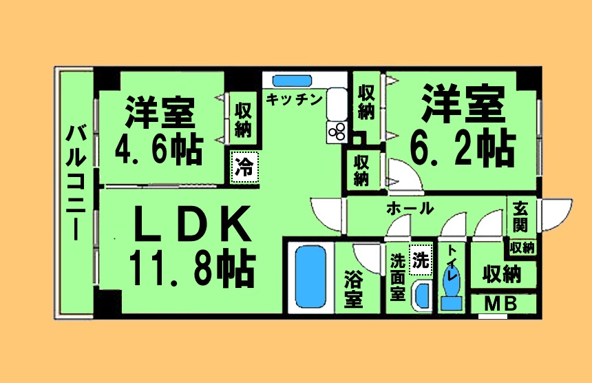 八王子市兵衛のマンションの間取り