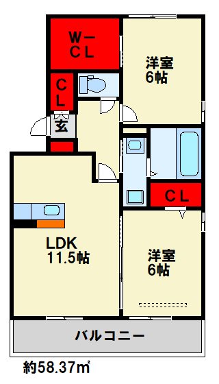 【グリーンコート若園の間取り】