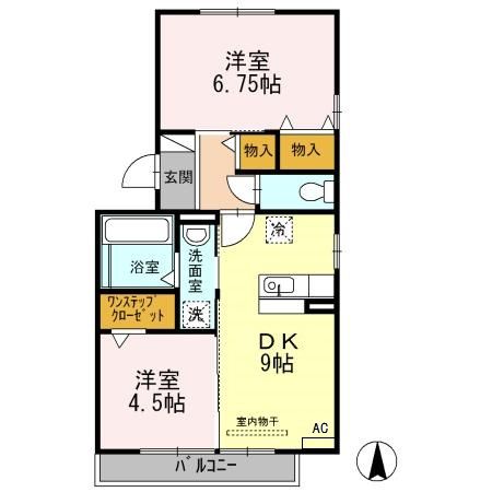 豊橋市西高師町のアパートの間取り