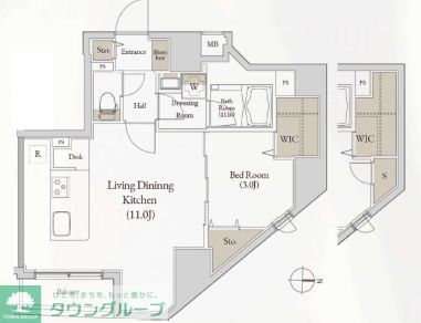 台東区竜泉のマンションの間取り