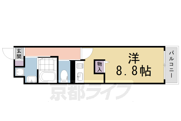 京都市左京区浄土寺下馬場町のマンションの間取り