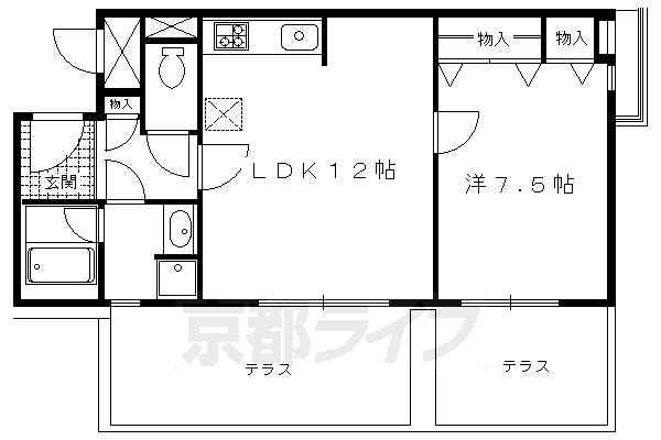 パレロワイヤル聖護院の間取り