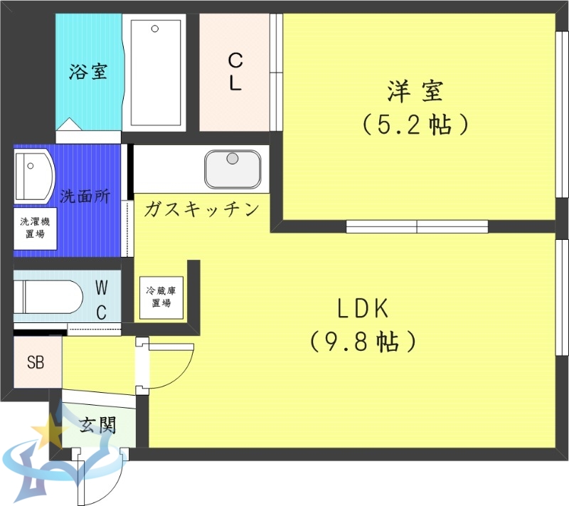 札幌市中央区北二条東のマンションの間取り