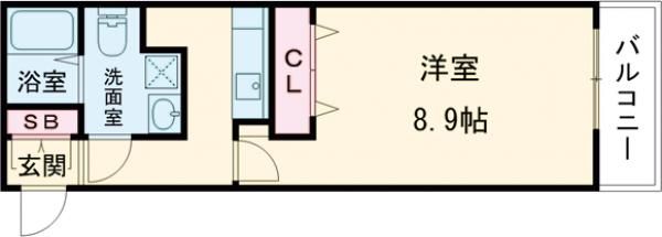 京都市右京区西院西田町のマンションの間取り