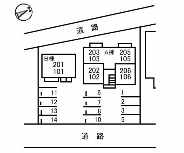 【グリーンビューＭＪ　Ａ棟の駐車場】