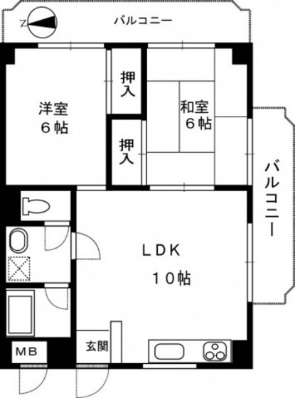 広島市南区皆実町のマンションの間取り