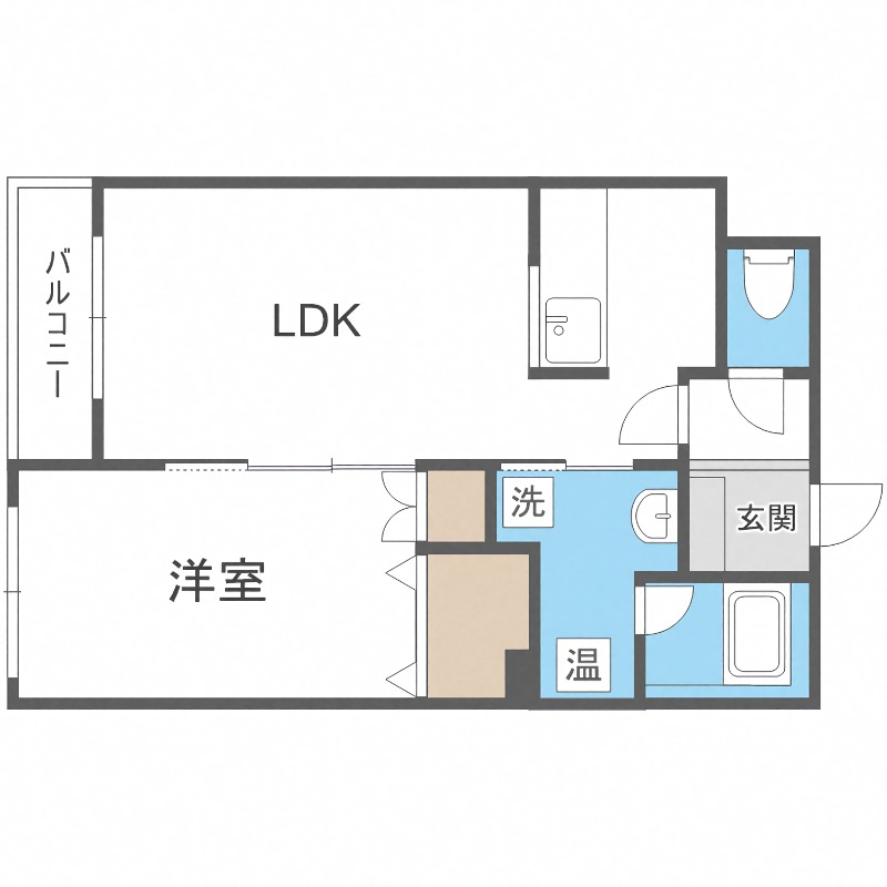 札幌市豊平区豊平四条のマンションの間取り