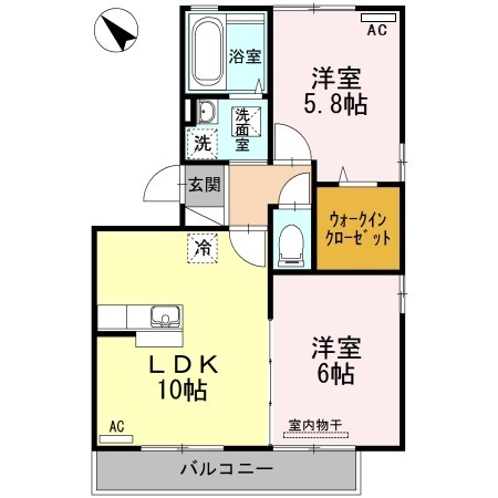 リビングタウンIC小郡　A棟の間取り