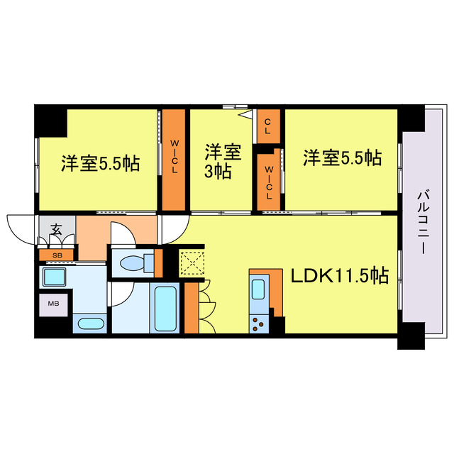 アーバネックス中崎町IIの間取り
