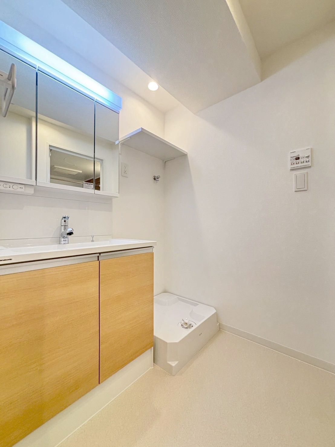 洗面設備　独立洗面化粧台が付いています