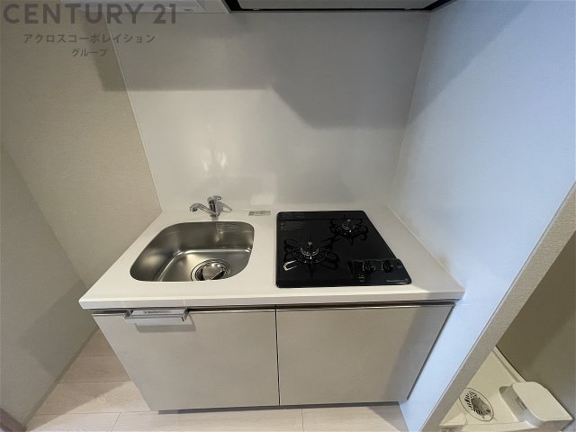 キッチン　2口ガスコンロ付きで機能的なキッチンです！