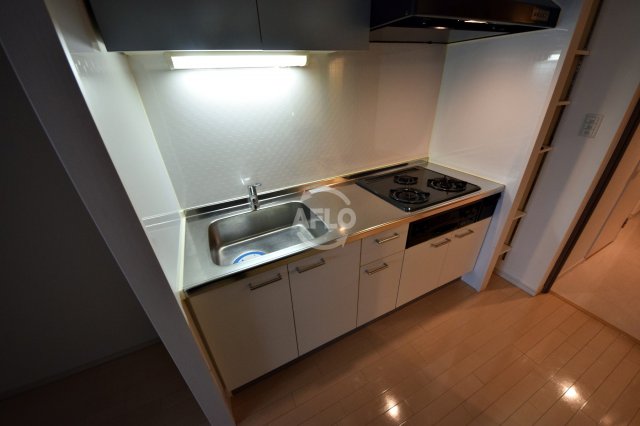 キッチン　KDX堺筋本町レジデンス　グリル付ガス3口コンロシステムキッ